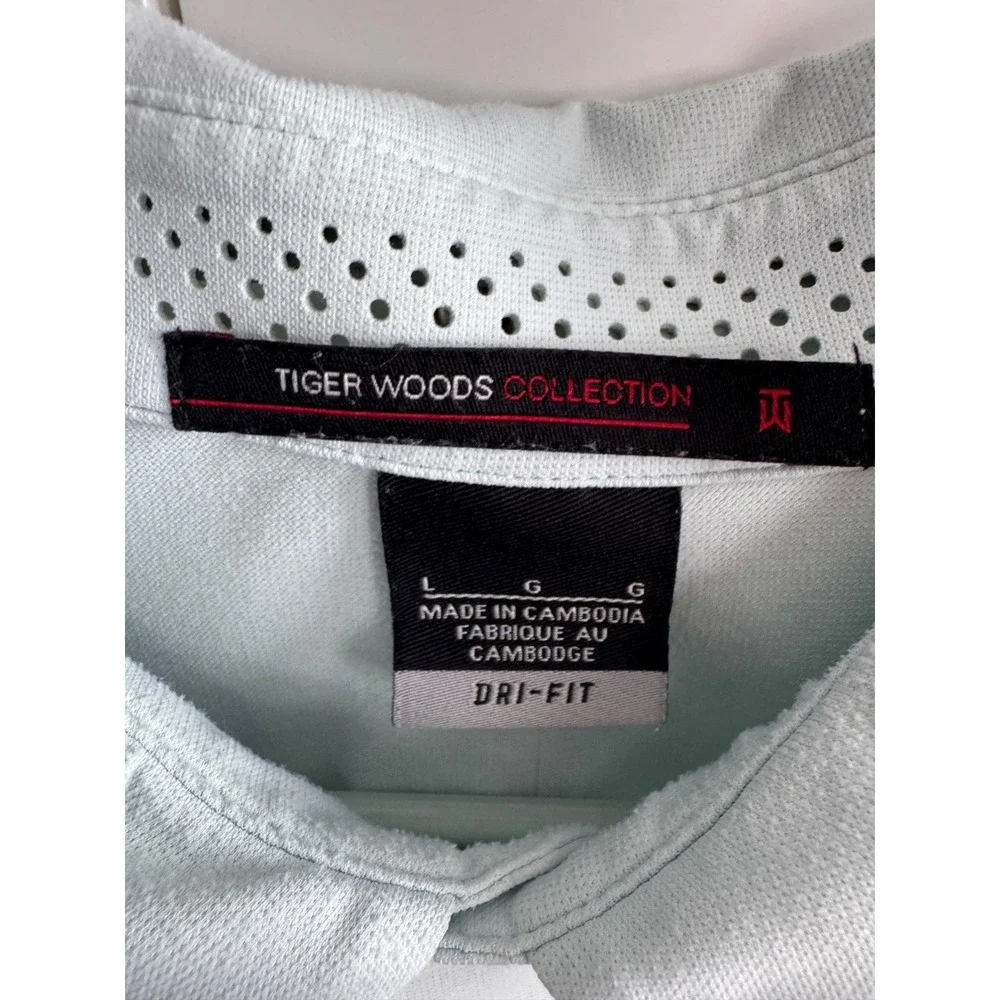 Nike‎ Tiger Woods Collection Dri-FIT Golf Polo Mens Large Atlanta Braves Mint L